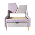 **Cama Infantil Moderna com Cabeceira Geométrica e Gaveta**